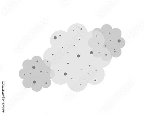 Gray PM2.5 dust particles air pollution icon flat vector design