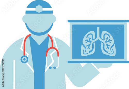 Doctor holding x ray medical professional isolated on transparent background