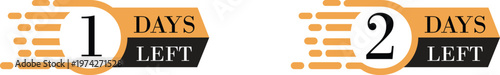 Number of days left icon set countdown timer calendar reminder deadline date remaining time schedule urgency planning symbol deadline alert concept set collection group.