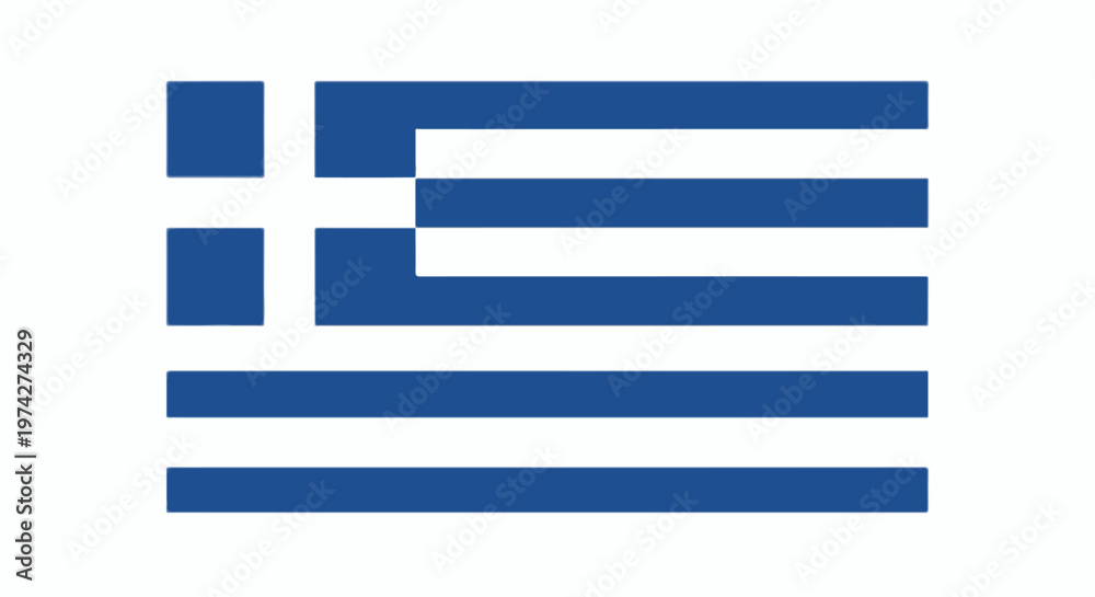 Obraz premium A striking depiction of the Greek flag, featuring nine alternating blue and white horizontal stripes, and a blue canton with a white cross