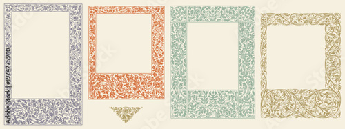 Vintage Ornamental Frames Set – Floral Engraved Borders, Antique Decorative Vector Collection