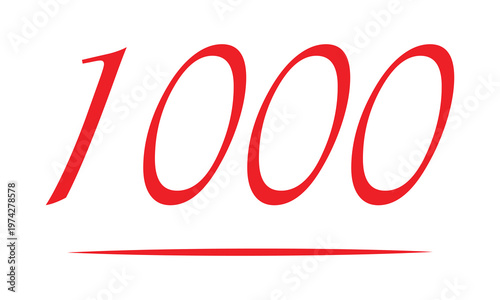 1000 - hundred number vector icon. symbol isolated on white background .Vector Illustration . EPS 10 .