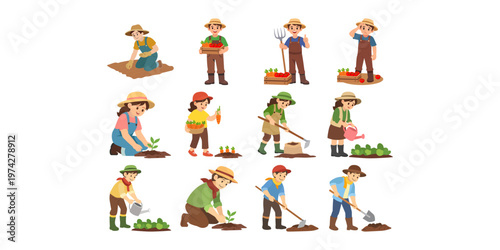 Activities of a Farmer Illustration