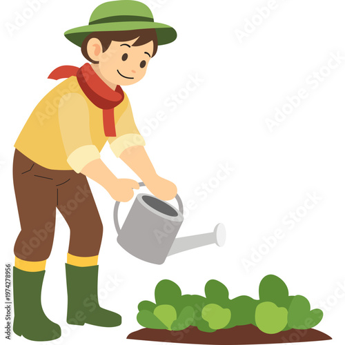 Activities of a Farmer Illustration