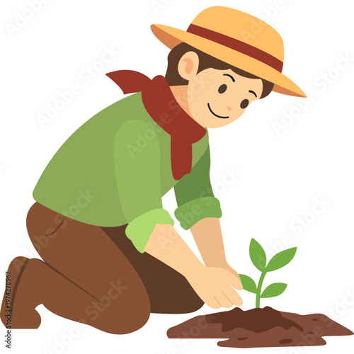 Activities of a Farmer Illustration