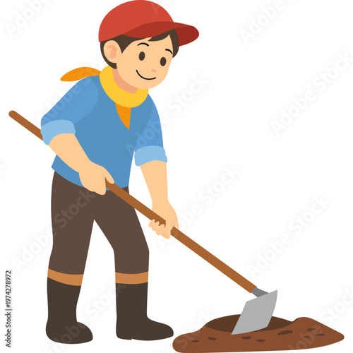 Activities of a Farmer Illustration