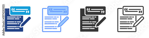 Sentence Structure icon set multiple style collection