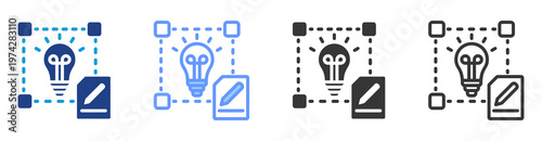 Smart Editing icon set multiple style collection