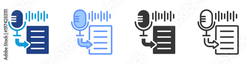 Voice Typing icon set multiple style collection