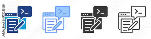 Writing Prompt icon set multiple style collection