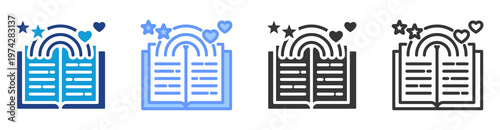 Narrative Flow icon set multiple style collection