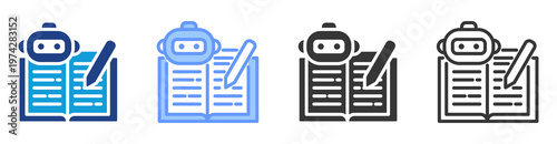 Writing Assistant icon set multiple style collection
