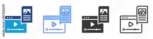 Digital Storytelling icon set multiple style collection