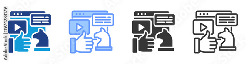 Content Strategy icon set multiple style collection
