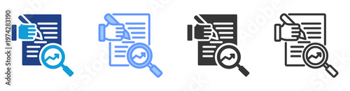 Writing Efficiency icon set multiple style collection