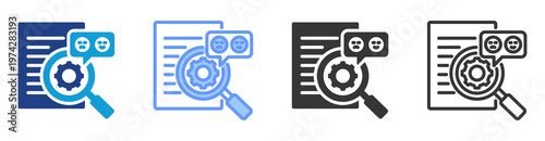 Semantic Analysis icon set multiple style collection