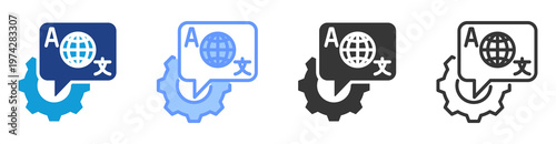 Multilingual Support icon set multiple style collection