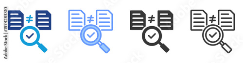 Plagiarism Check icon set multiple style collection