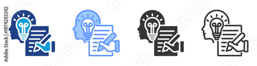 Creative Writing icon set multiple style collection