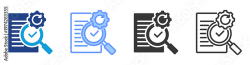 Automated Proofreading icon set multiple style collection