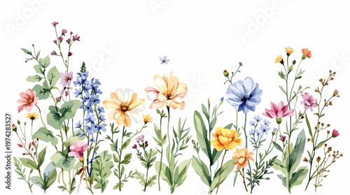 Gentle wildflowers dancing softly in a calm and dreamy scene