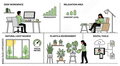 Modern office space design for productivity and comfort