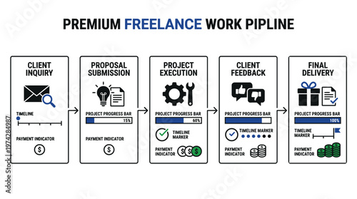 Premium freelance work pipeline process
