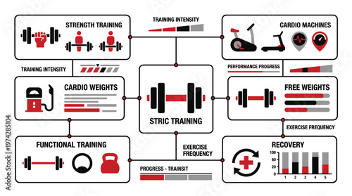 Stric training diagram with various workout types and recovery