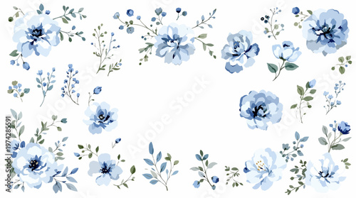 A pastel dream of flowers forming a soft and calming frame