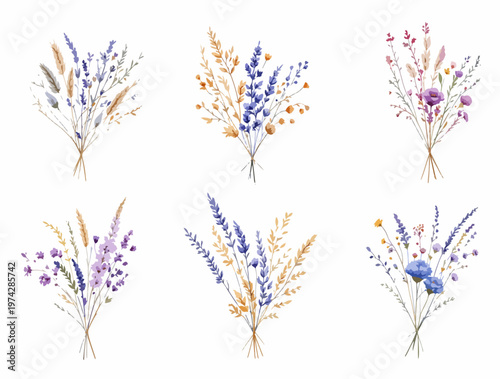 Tablou pe pânză A floral series of hand-tied bouquets inspired by nature’s gentle harmony