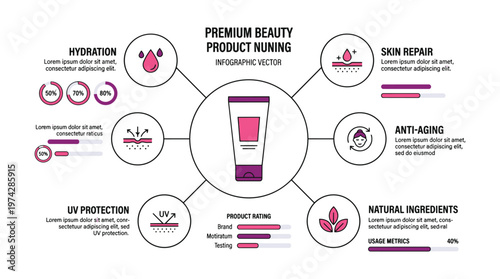 Premium beauty product features infographic