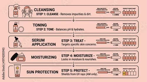 Skincare routine steps for a healthy glow