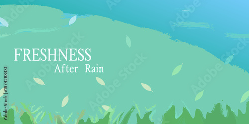 A vibrant illustration depicting freshness after a gentle rainfall