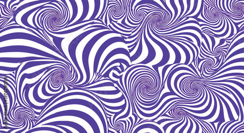Purple Swirls Abstract Background. Psychedelic Pattern. Optical Illusion.