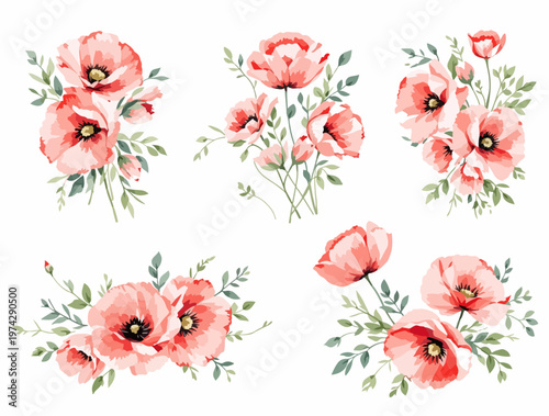 set of poppies