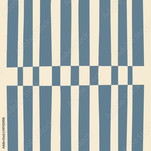 Geometric Pattern. Abstract Background. Blue and Beige Stripes. Optical Illusion.