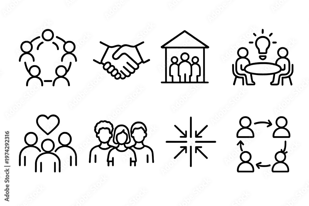Naklejka premium Diverse Community Icons