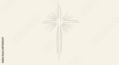 Elegant Cross Symbol with Radiant Design for Religious Iconography.