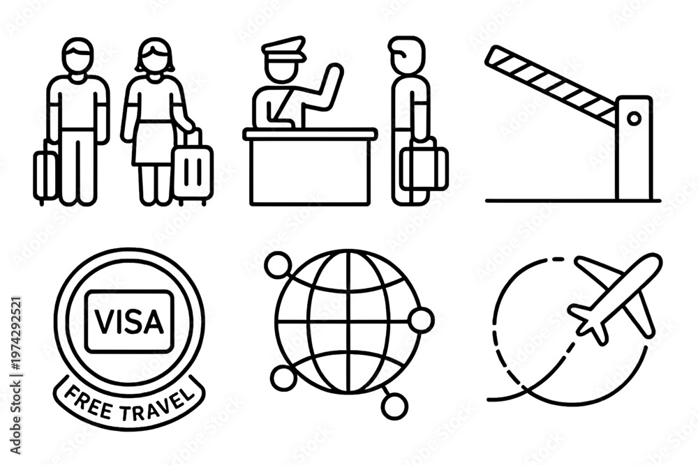 Fototapeta premium Open Borders Icons