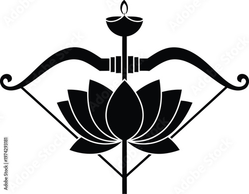 Elegant praying mantis with lotus flower isolated on transparent background