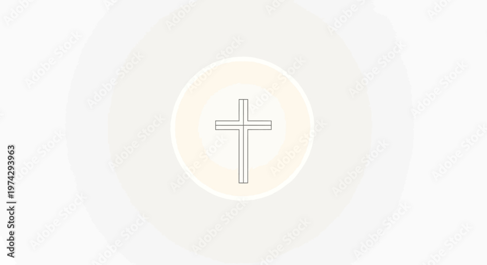 Fototapeta premium Minimalist Cross Symbol on White Background for Religious Design.