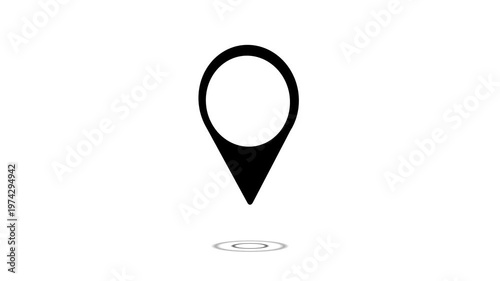 white and black marker map icon with alpha channel animation on a white background,with 4k video animation.