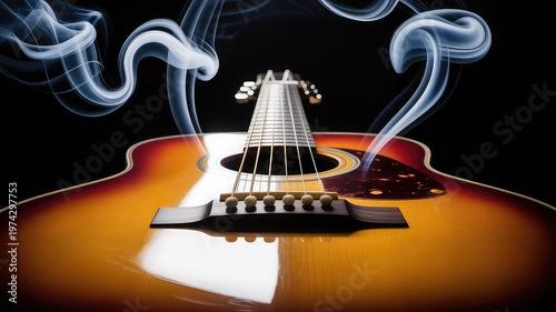 Electric guitar closeup music instrument performance concept illustration