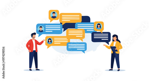 Chatting People Communication and Online Messenger Service