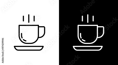 Cafe White Icon Set Design
