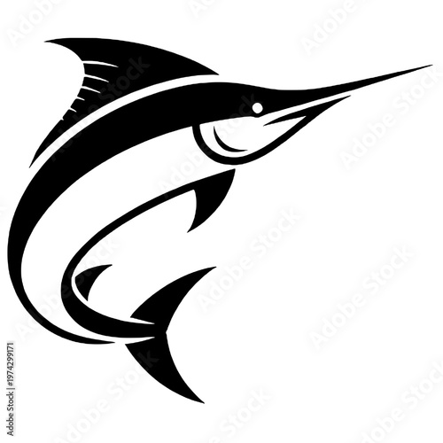 Marlin fish silhouette vector design