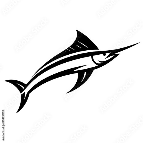 Marlin fish silhouette vector design