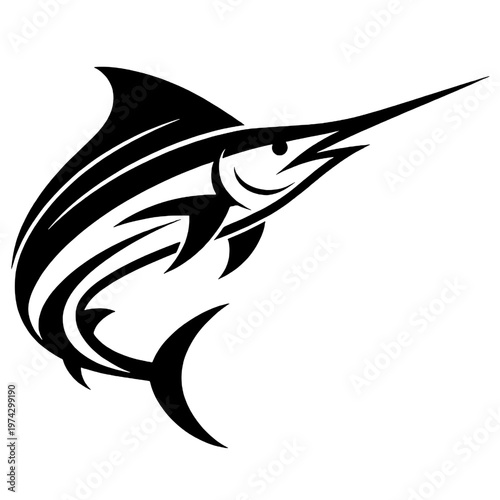 Marlin fish silhouette vector design