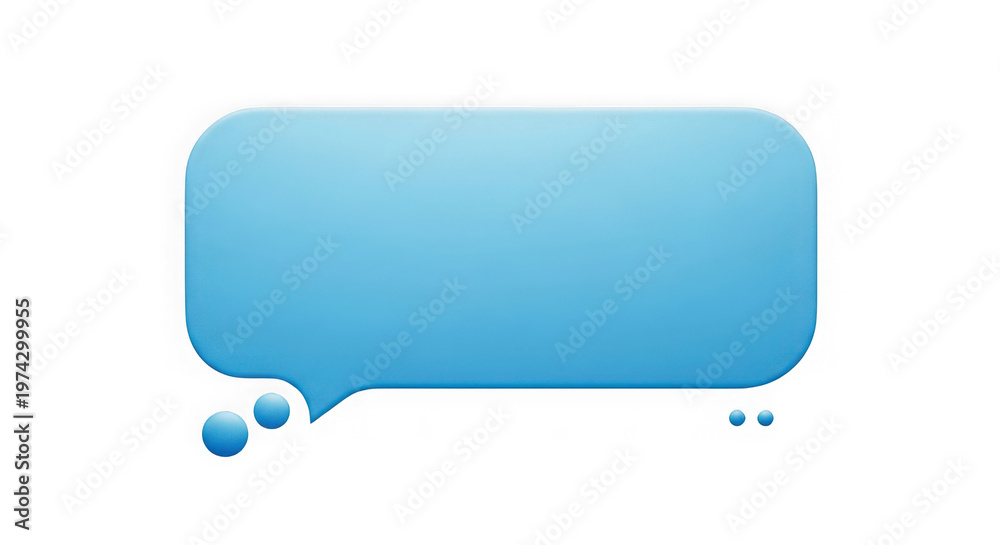 Obraz premium Blue speech bubble icon with gradient effect isolated on transparent background for chat or dialogue