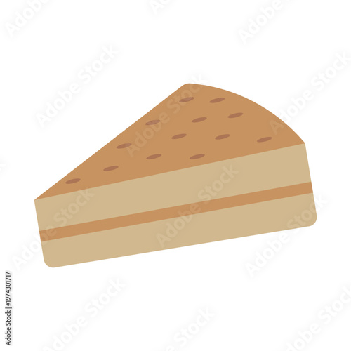Flat vector cake slice illustration